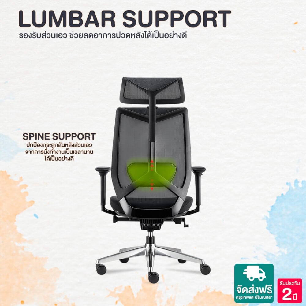 เก้าอี้สำนักงาน DF PROCHAIR รุ่น A-COR Chair H สีดำ